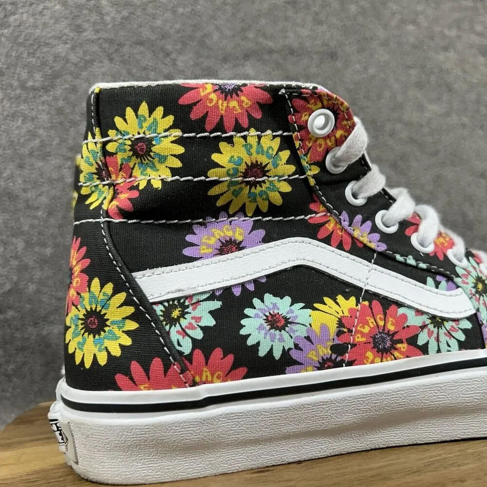Vans Sk8-Hi Tapered Women’s Size 10 Peace Floral Sunflowers Skate Shoes Used